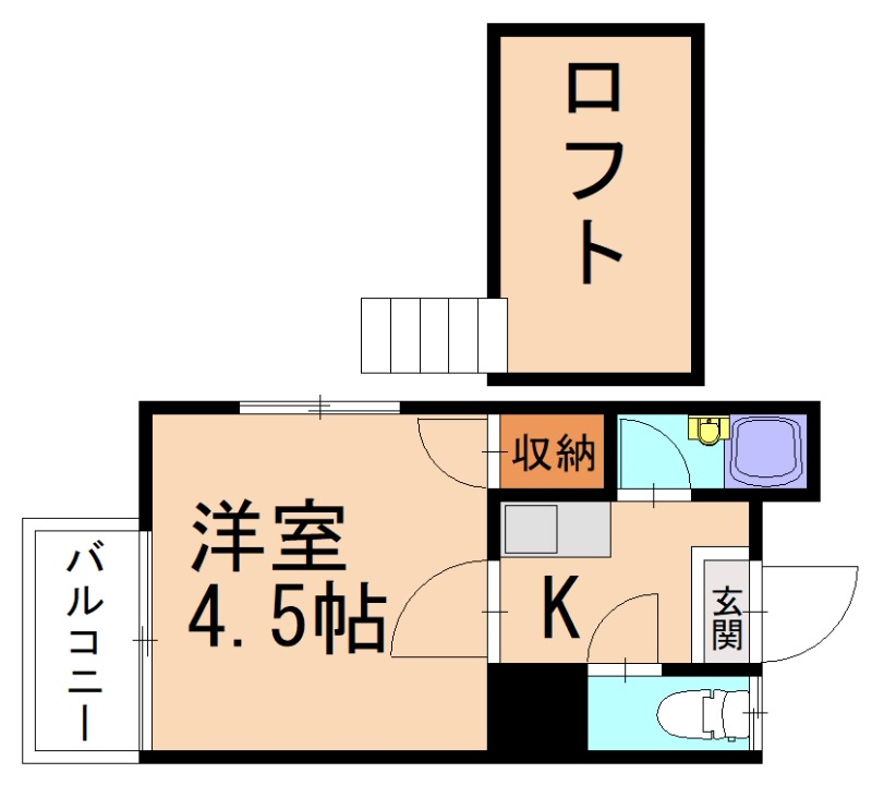 宗像市赤間のアパートの間取り