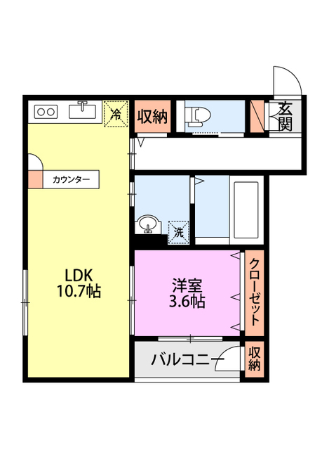 Ｃｏｍｍｏｎ早苗Ａ棟の間取り