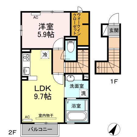 鹿児島市玉里団地のアパートの間取り