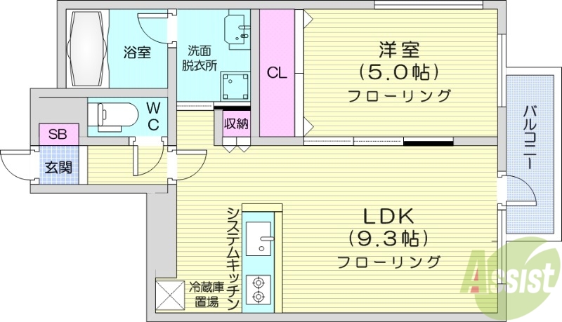 ル・シェーヌ桑園の間取り