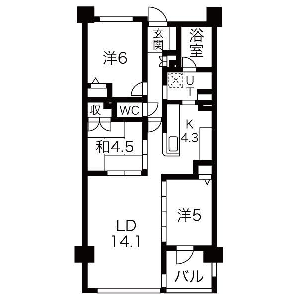 【尾張旭市旭前町のマンションの間取り】