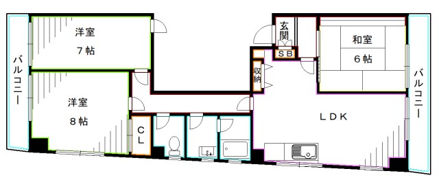 新宿区下落合のマンションの間取り