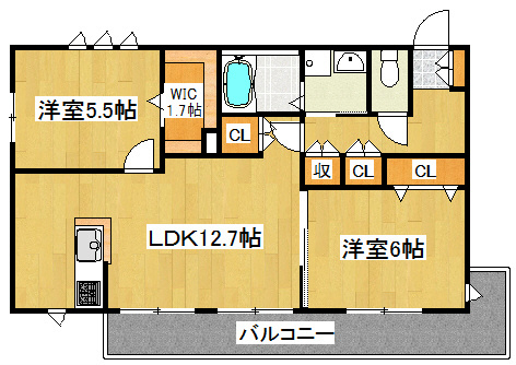 横浜市鶴見区東寺尾北台のマンションの間取り