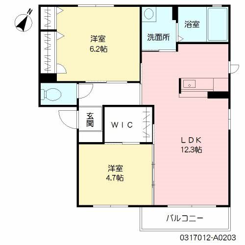 宮若市沼口のアパートの間取り