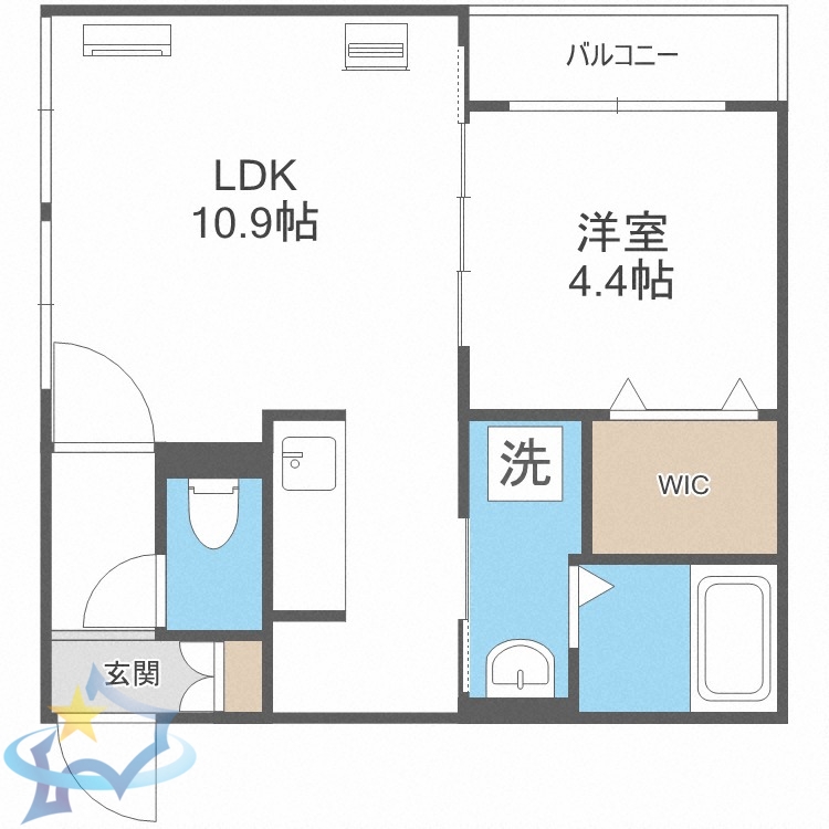 【札幌市西区西町南のマンションの間取り】