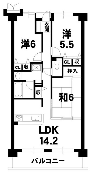 ファミールハイツ草津III番館の間取り