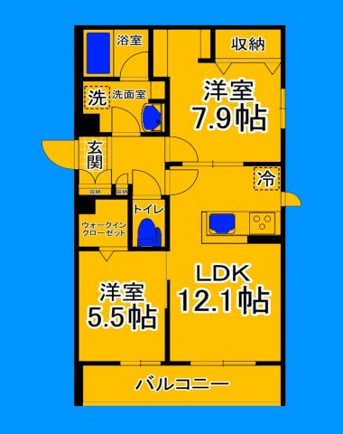 堺市北区百舌鳥梅北町のマンションの間取り