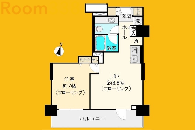 新宿区北新宿のマンションの間取り