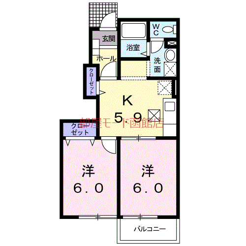 亀田郡七飯町大川のアパートの間取り