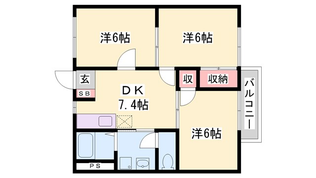 メゾン白国１号棟の間取り