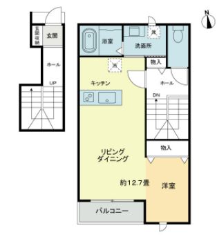 阿南市那賀川町赤池のアパートの間取り