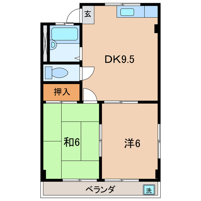 西尾市寄住町のアパートの間取り