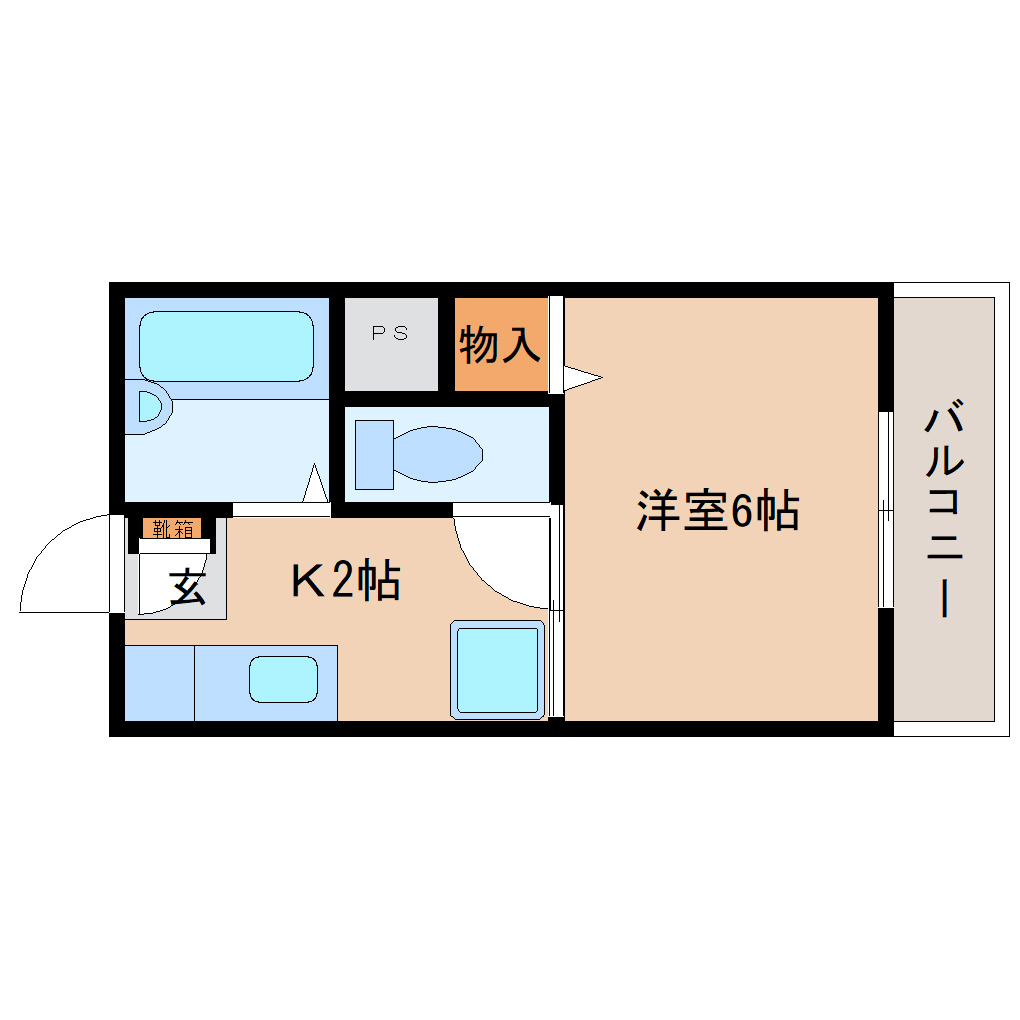 静岡市駿河区池田のアパートの間取り