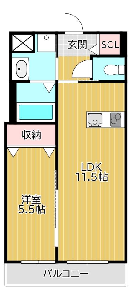 北九州市八幡西区御開のマンションの間取り