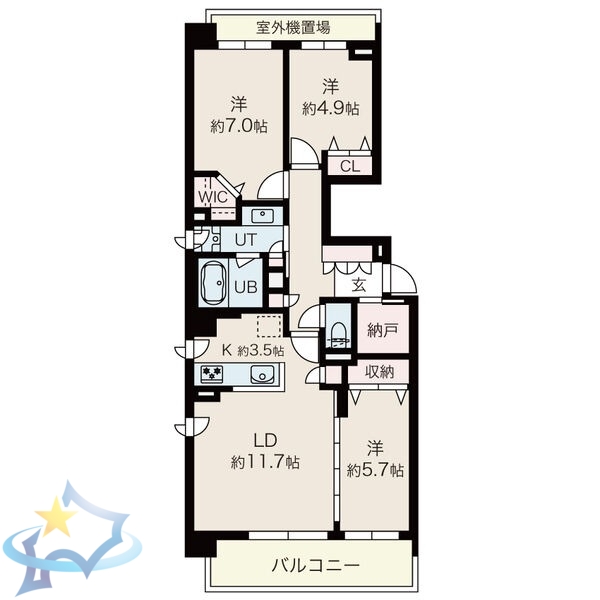 【札幌市中央区南十七条西のマンションの間取り】