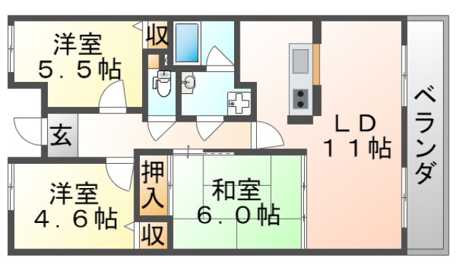 千里山東一番館の間取り