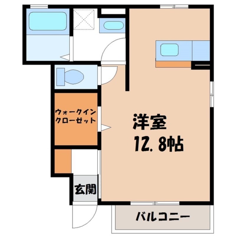 宇都宮市御幸町のアパートの間取り