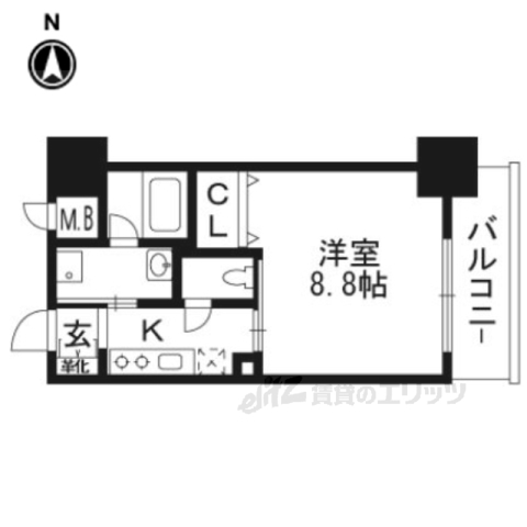 京都市伏見区深草綿森町のマンションの間取り