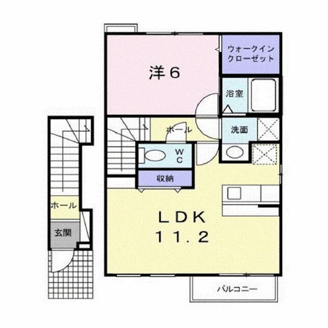 福山市能島のアパートの間取り