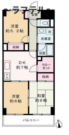 所沢市大字荒幡のマンションの間取り