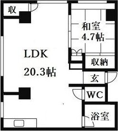 札幌市中央区南八条西のマンションの間取り