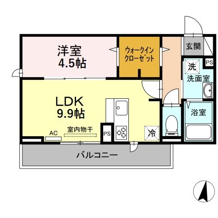 松江市津田町のアパートの間取り