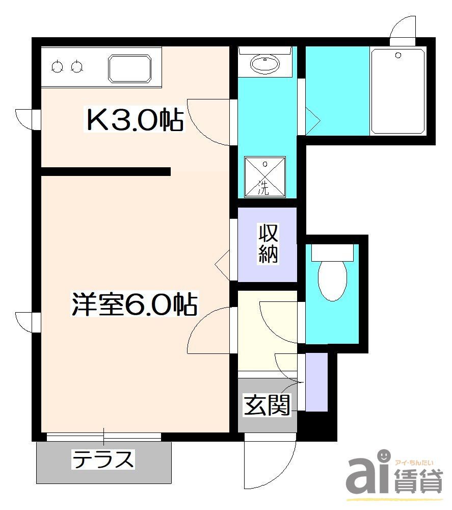 小金井市梶野町のアパートの間取り