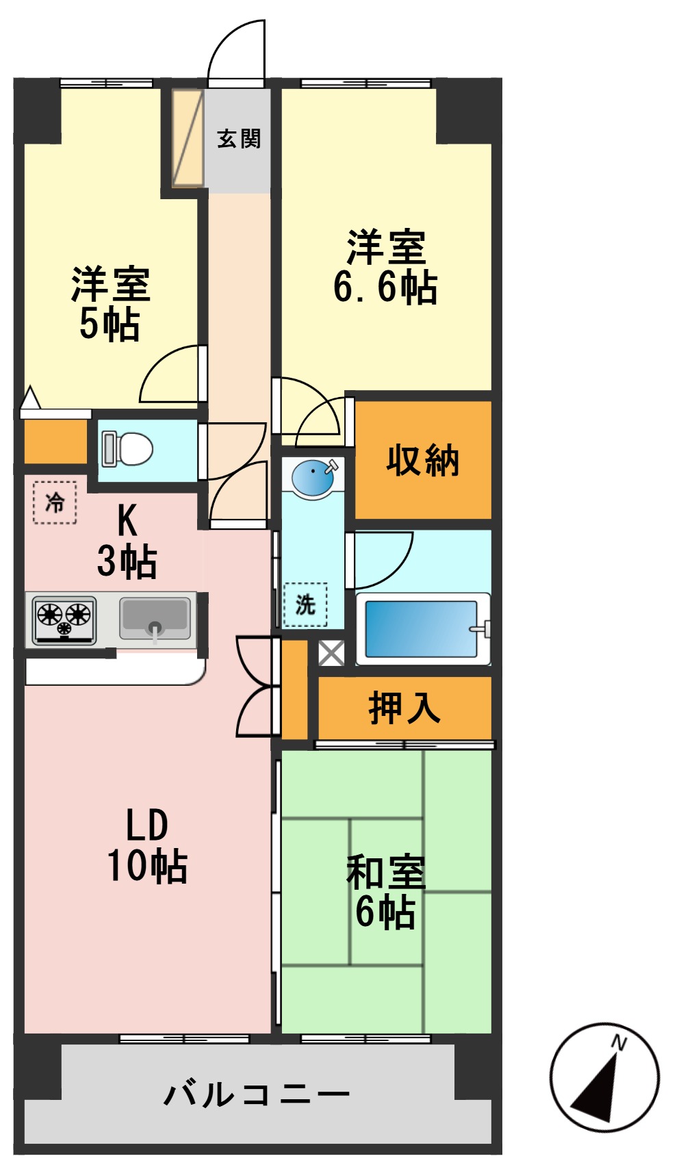 葛飾区東新小岩のマンションの間取り