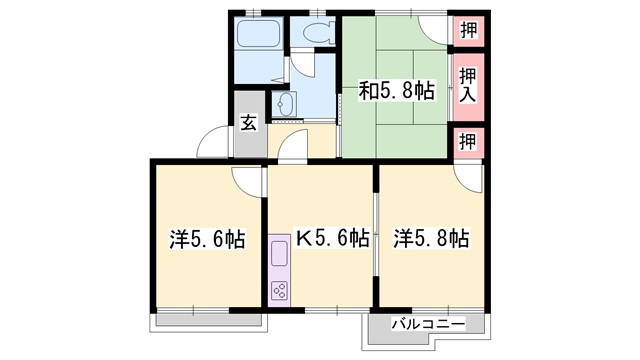 タウニィ北平野　A棟の間取り