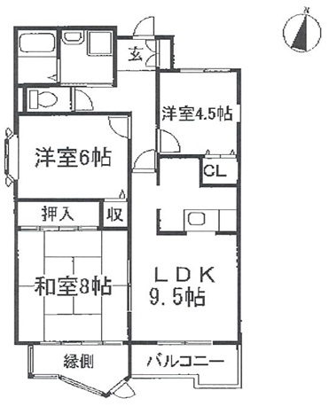 神崎郡福崎町西田原のマンションの間取り