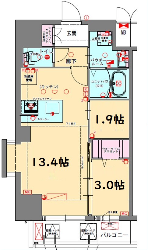 プレサンスNEO九条ディアシスの間取り