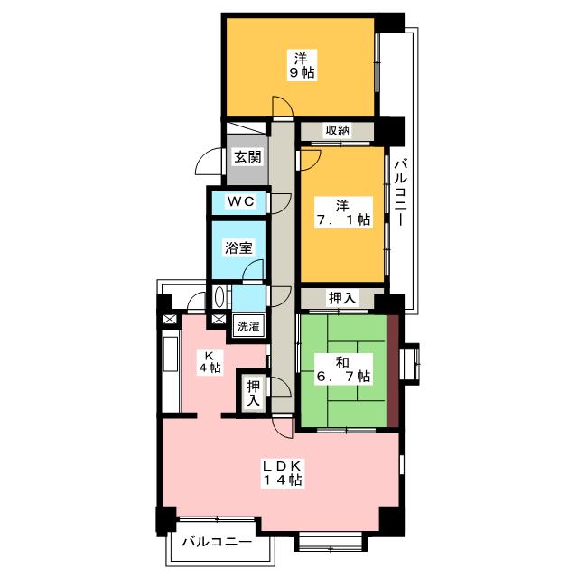 佐鳴湖パークタウン12号棟の間取り写真