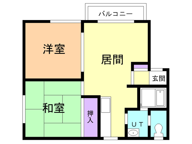 苫小牧市花園町のアパートの間取り