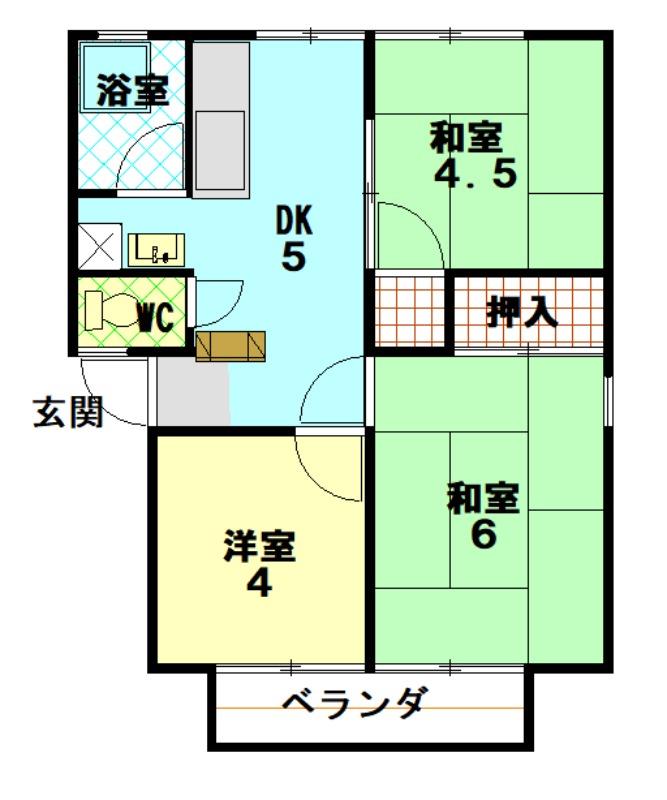 西グリーンハイツ D棟の間取り