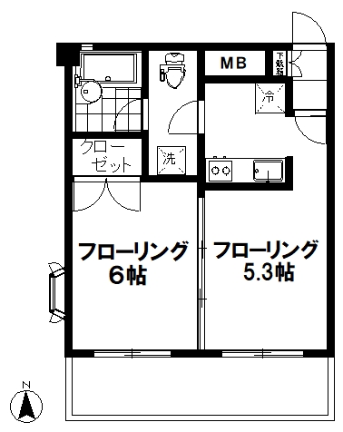 新宿区市谷本村町のマンションの間取り