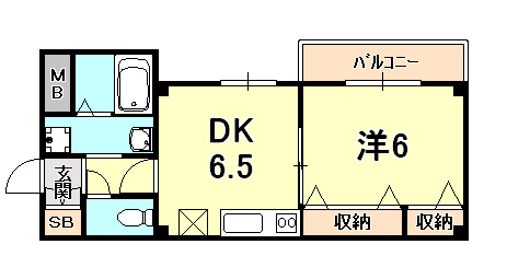 神戸市兵庫区本町のマンションの間取り