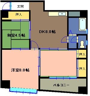 沼津市宮町のマンションの間取り