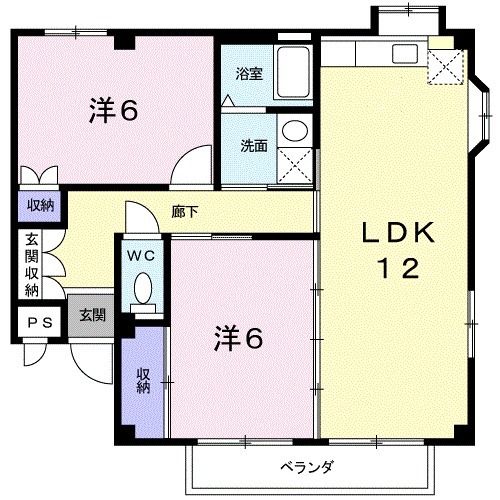 長浜市平方町のアパートの間取り