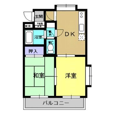 鹿児島市花野光ヶ丘のマンションの間取り