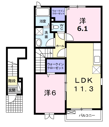 伊勢市御薗町高向のアパートの間取り