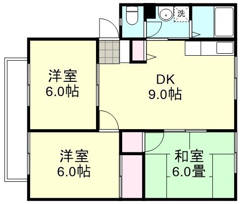 サンシャイン　B棟の間取り