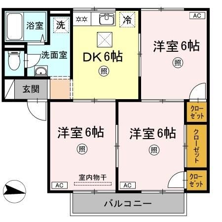 プレジール西島　A棟の間取り