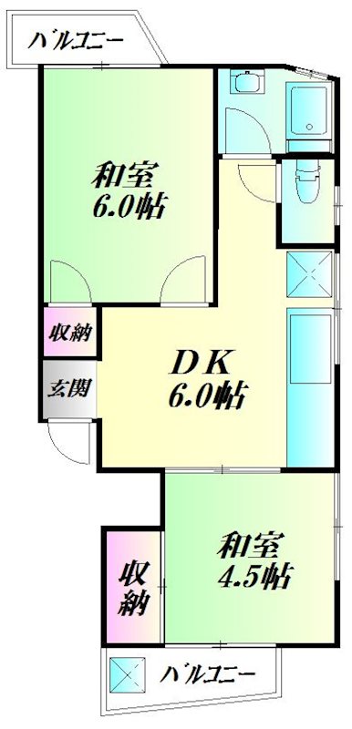 【大田区大森本町のマンションの間取り】