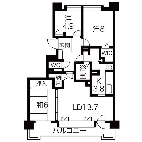 リーベスト南平岸弐番館の間取り