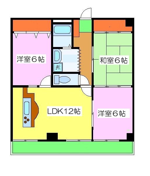 京都市西京区嵐山朝月町のマンションの間取り