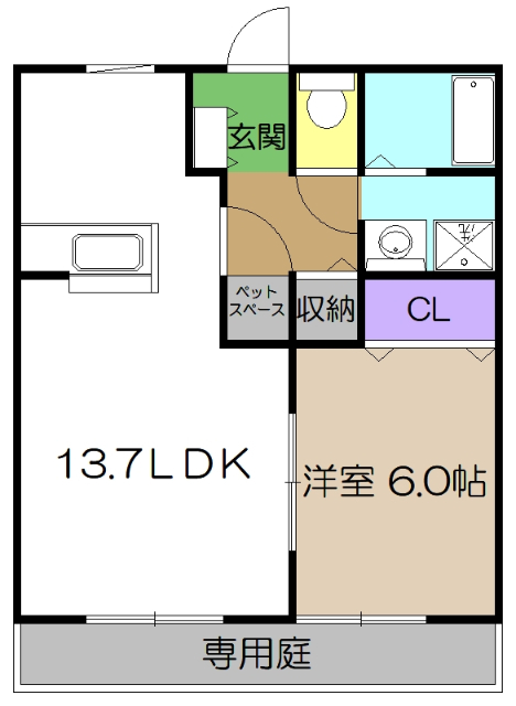 ＩＶＹ　ＣＯＵＲＴ　Ｂ棟の間取り