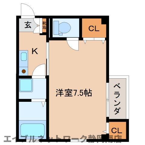 静岡市駿河区高松のマンションの間取り