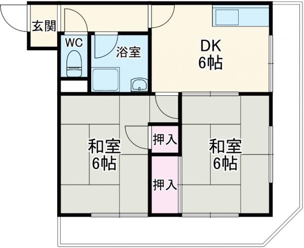 名古屋市北区大杉のマンションの間取り