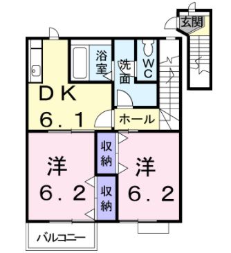 高松市小村町のアパートの間取り