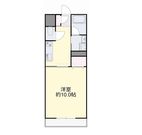 岡山市北区丸の内のマンションの間取り